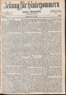 Zeitung f&uuml;r Hinterpommern (Stolper Wochenblatt) Nr. 74/1877