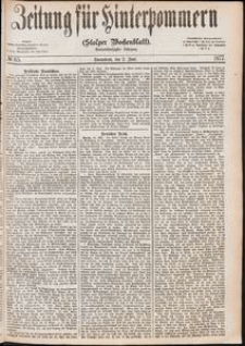 Zeitung f&uuml;r Hinterpommern (Stolper Wochenblatt) Nr. 85/1877
