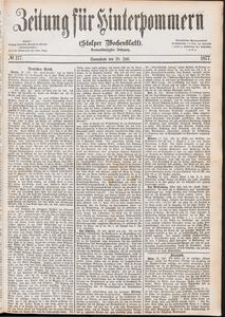 Zeitung f&uuml;r Hinterpommern (Stolper Wochenblatt) Nr. 117/1877