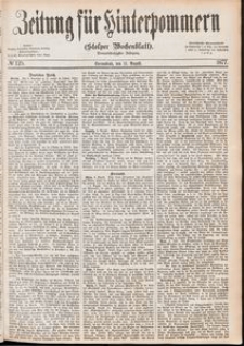 Zeitung f&uuml;r Hinterpommern (Stolper Wochenblatt) Nr. 125/1877