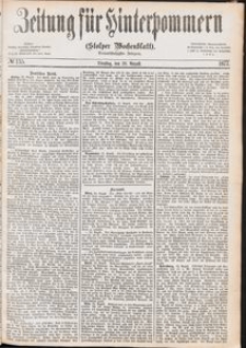 Zeitung f&uuml;r Hinterpommern (Stolper Wochenblatt) Nr. 135/1877