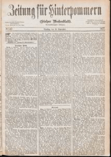 Zeitung f&uuml;r Hinterpommern (Stolper Wochenblatt) Nr. 147/1877