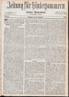 Zeitung f&uuml;r Hinterpommern (Stolper Wochenblatt) Nr. 149/1877