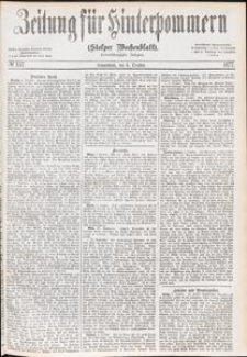 Zeitung f&uuml;r Hinterpommern (Stolper Wochenblatt) Nr. 157/1877