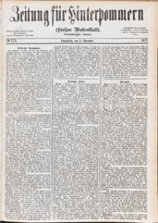 Zeitung f&uuml;r Hinterpommern (Stolper Wochenblatt) Nr. 173/1877