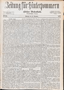Zeitung f&uuml;r Hinterpommern (Stolper Wochenblatt) Nr. 186/1877