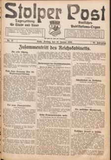 Stolper Post. Tageszeitung f&uuml;r Stadt und Land Nr. 18/1926