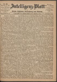 Intelligenz-Blatt f&uuml;r Stolp, Schlawe, Lauenburg und B&uuml;tow. Nr 33/1869 r.