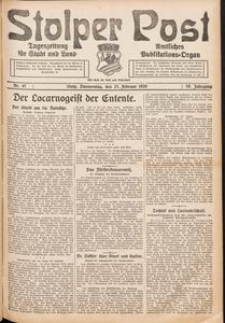 Stolper Post. Tageszeitung f&uuml;r Stadt und Land Nr. 47/1926