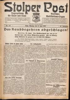 Stolper Post. Tageszeitung f&uuml;r Stadt und Land Nr. 142/1926