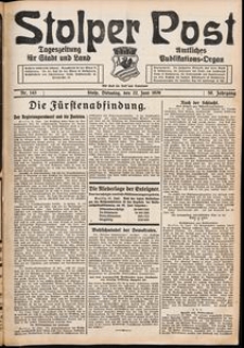 Stolper Post. Tageszeitung f&uuml;r Stadt und Land Nr. 143/1926