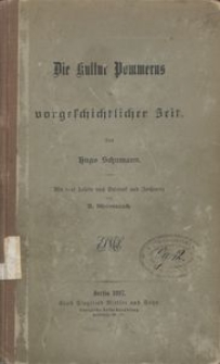 Die Kultur Pommerns in vorgeschichtlicher Zeit