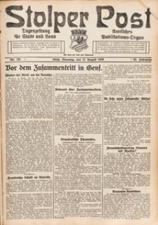 Stolper Post. Tageszeitung f&uuml;r Stadt und Land Nr. 191/1926