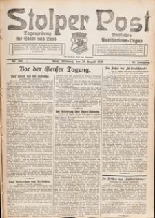 Stolper Post. Tageszeitung f&uuml;r Stadt und Land Nr. 198/1926