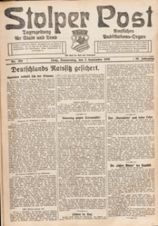 Stolper Post. Tageszeitung f&uuml;r Stadt und Land Nr. 205/1926