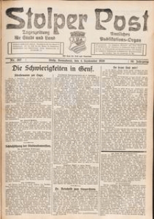 Stolper Post. Tageszeitung f&uuml;r Stadt und Land Nr. 207/1926