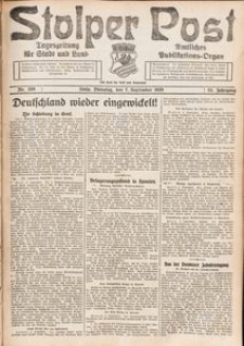 Stolper Post. Tageszeitung f&uuml;r Stadt und Land Nr. 209/1926
