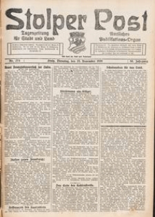 Stolper Post. Tageszeitung für Stadt und Land Nr. 274/1926