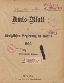 Amts-Blatt der K&ouml;niglichen Regierung zu C&ouml;slin 1900