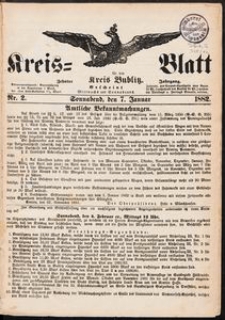 Kreisblatt f&uuml;r den Kreis Bublitz 1882