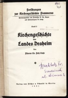 Kirchengeschichte des Landes Draheim. t. 1