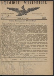 Kreisblatt des Schlawer Kreises 1882 No 47