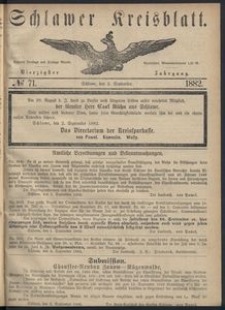 Kreisblatt des Schlawer Kreises 1882 No 71