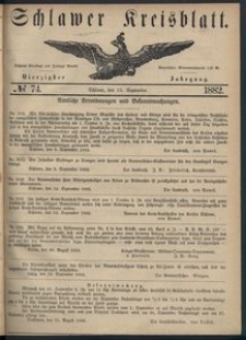 Kreisblatt des Schlawer Kreises 1882 No 74