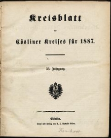 Kreisblatt des C&ouml;sliner Kreises 1887