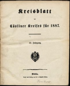 Kreisblatt des Cösliner Kreises 1887