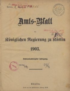 Amts-Blatt der Königlichen Regierung zu Köslin 1903