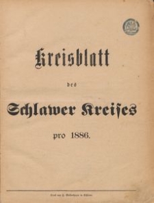 Kreisblatt des Schlawer Kreises 1886