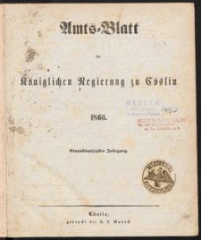 Amts-Blatt der K&ouml;niglichen Regierung zu C&ouml;slin 1866