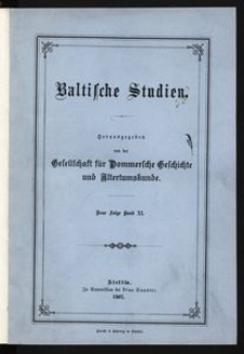 Baltische Studien [T. 11]