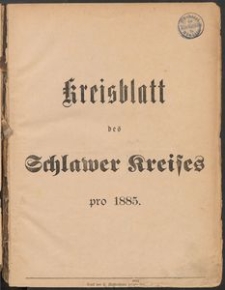 Kreisblatt des Schlawer Kreises 1885