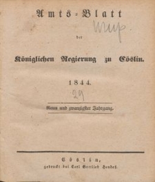 Amts-Blatt der K&ouml;niglichen Regierung zu C&ouml;slin 1844