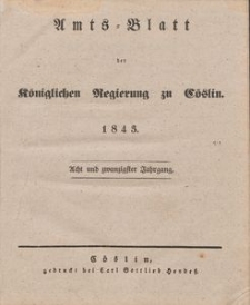 Amts-Blatt der K&ouml;niglichen Regierung zu C&ouml;slin 1843