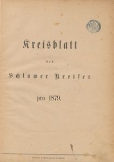 Kreisblatt des Schlawer Kreises 1879