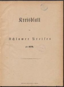 Kreisblatt des Schlawer Kreises 1878