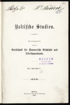 Baltische Studien [T. 1]