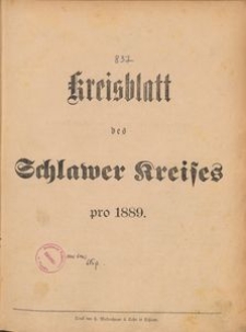 Kreisblatt des Schlawer Kreises 1889