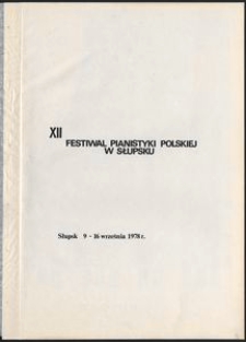 Kronika : 12 Festiwal Pianistyki Polskiej