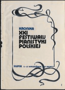 Kronika : 21 Festiwal Pianistyki Polskiej