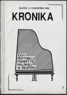 Kronika : 26 Festiwal Pianistyki Polskiej