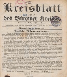 B&uuml;tower Kreisblatt 1857