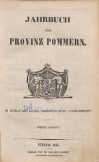 Jahrbuch der Provinz Pommern [1857]
