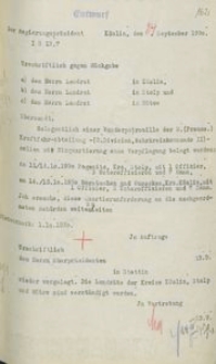 Pismo prezydenta rejencji koszalińskiej do landrat&oacute;w w Koszalinie, Słupsku i Bytowie z 24.09.1930 r.