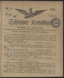 Kreisblatt des Schlawer Kreises 1870
