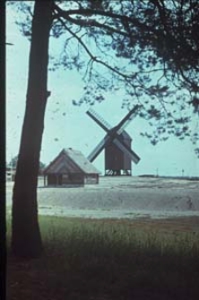 Chałupa zrębowa z Piechowic i wiatrak "koźlak" przeniesiony z Jeżewnicy