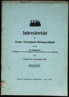 Jahresbericht der Stolper Kreisbahnen-Aktiengesellschaft für das 40. Geschäftsjahr vom 1. Januar bis 31. Dezember 1933